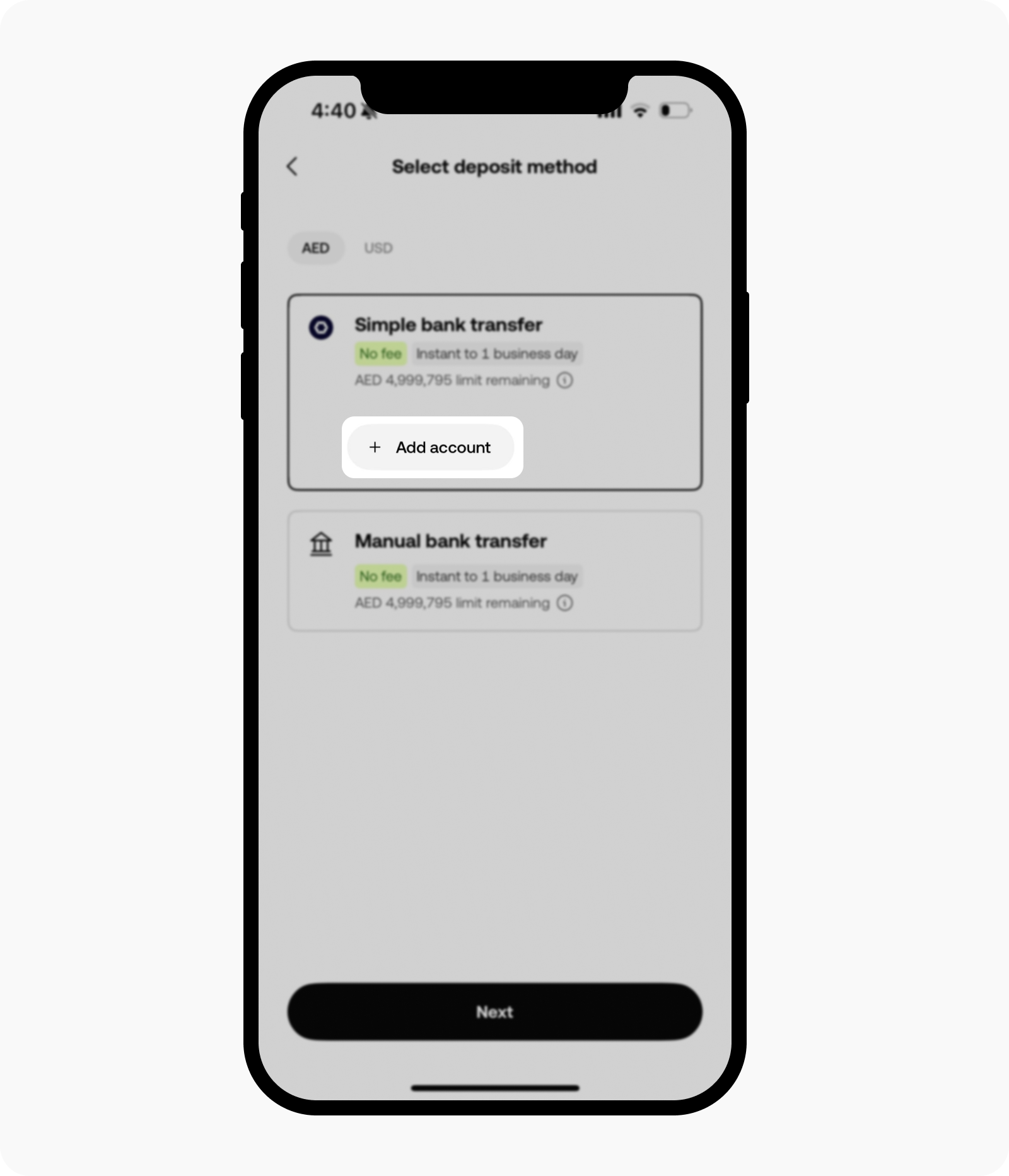 CT-App-Cash deposit-dp AED simple bank transfer1