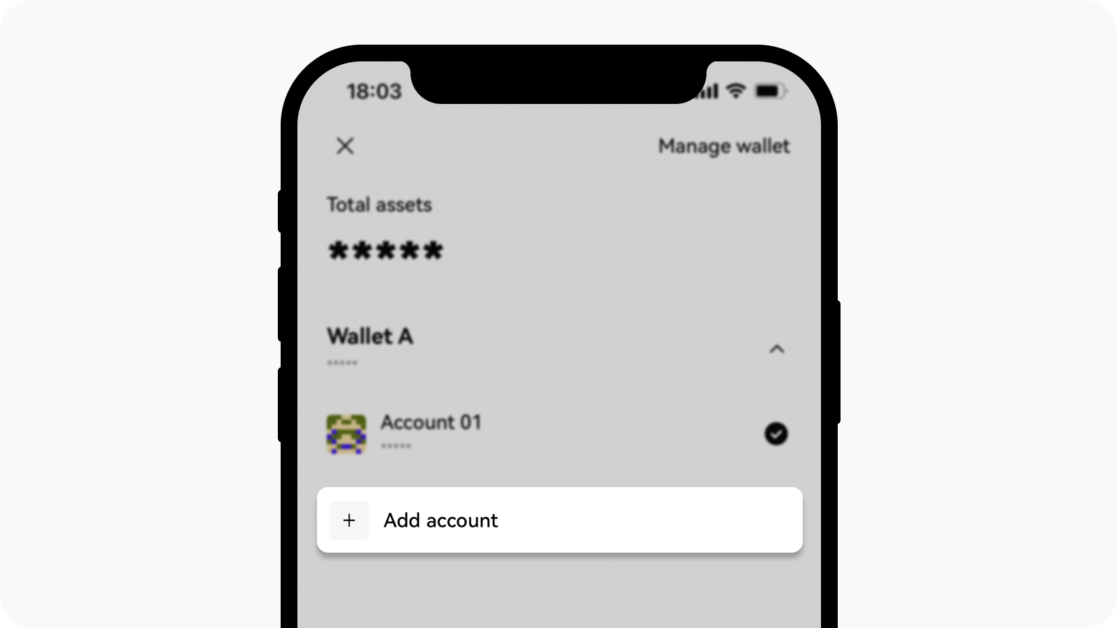 Add new account under the same wallet on OKX app