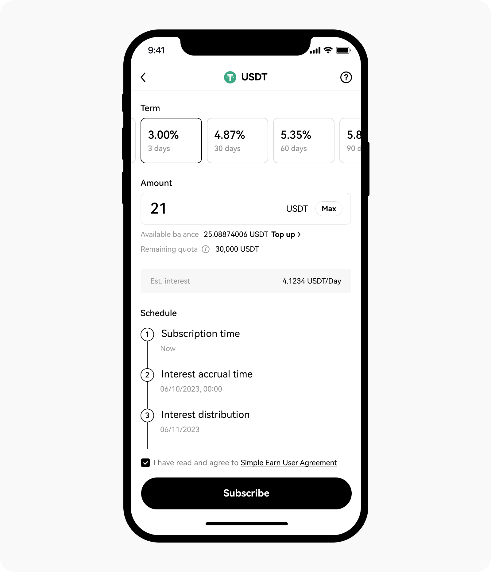 CT-app-suscripción Simple Earn Fijo