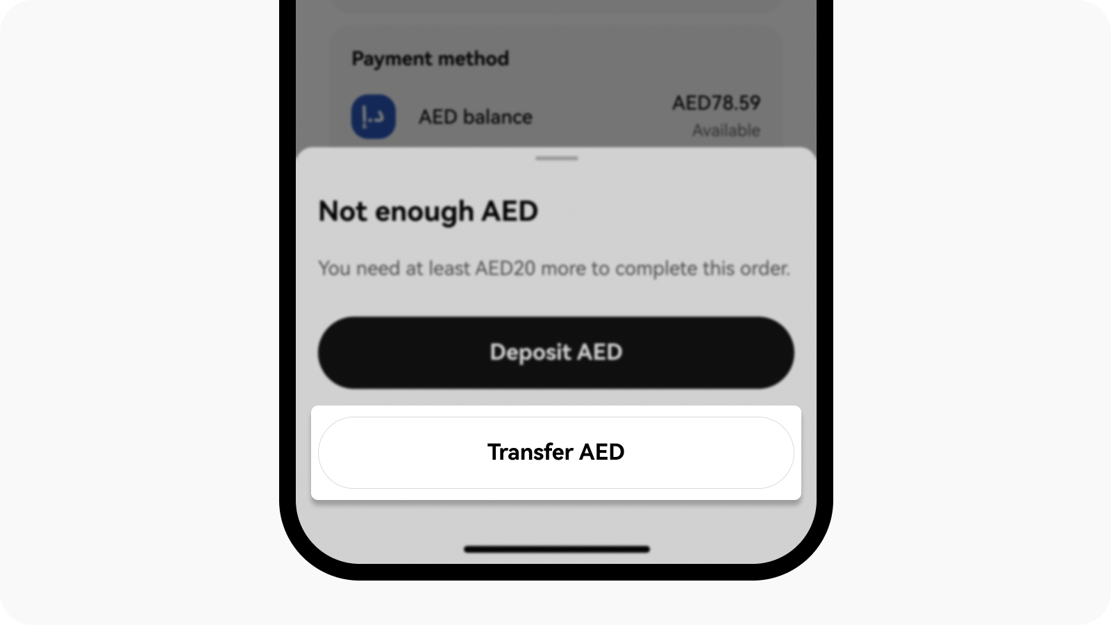 Transfer AED to trading account for buy crypto on OKX app