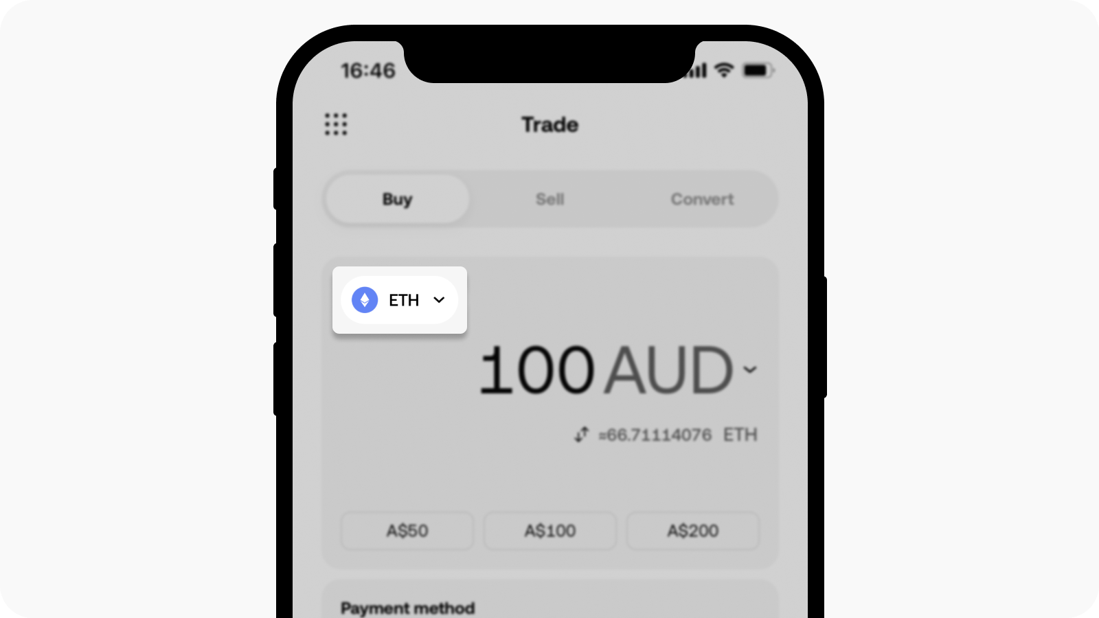 Select preferred crypto to buy and sell on OKX AU app user