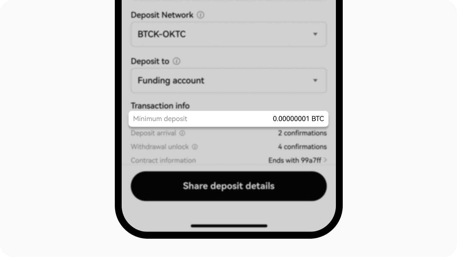 CT-app-deposit on chain view minimum deposit