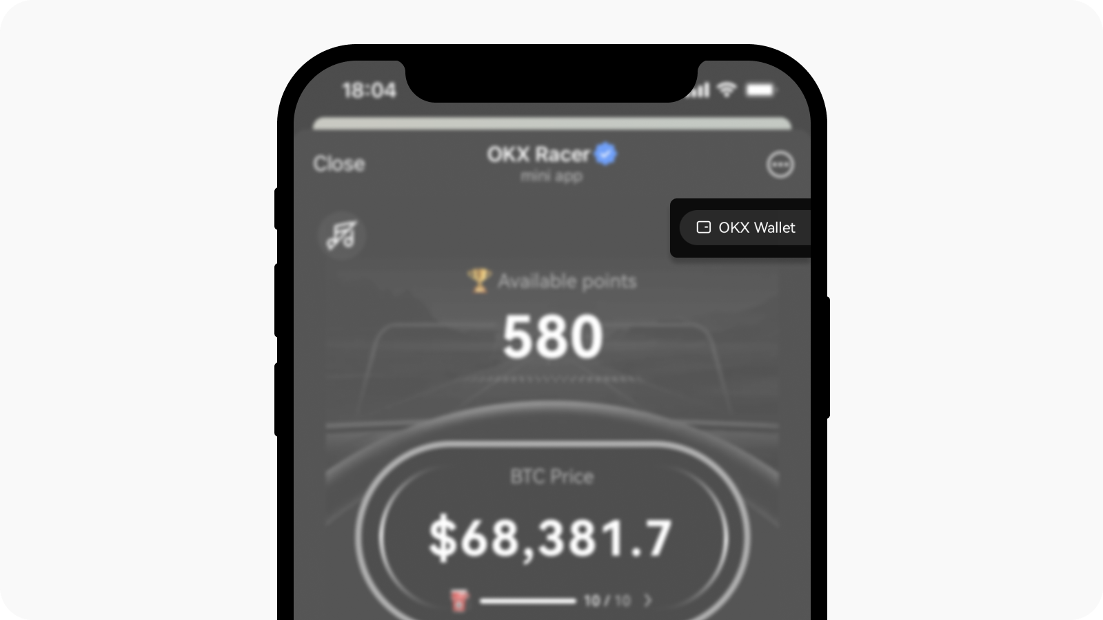 Connect OKX wallet via OKX Racer mini-app