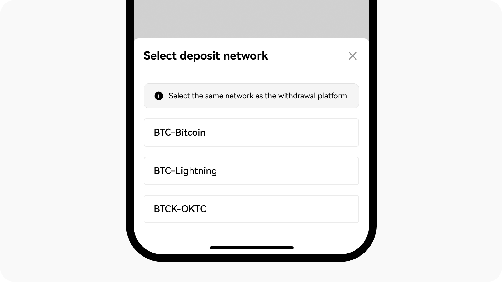 CT-app-deposit on chain select network