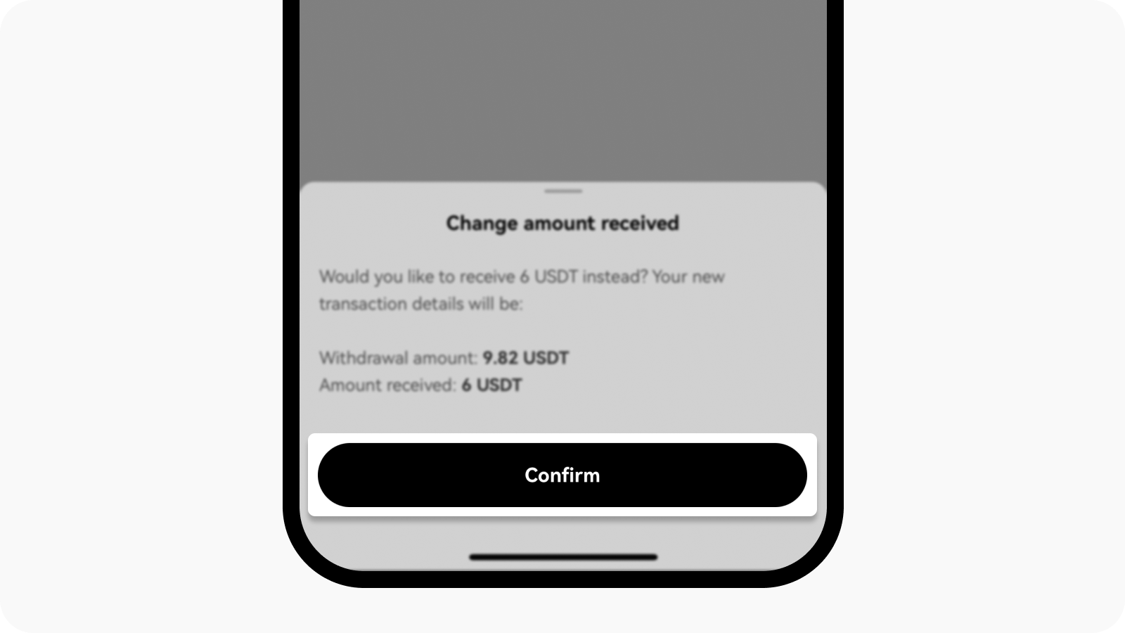 Confirm switching the withdrawal amount on OKX app