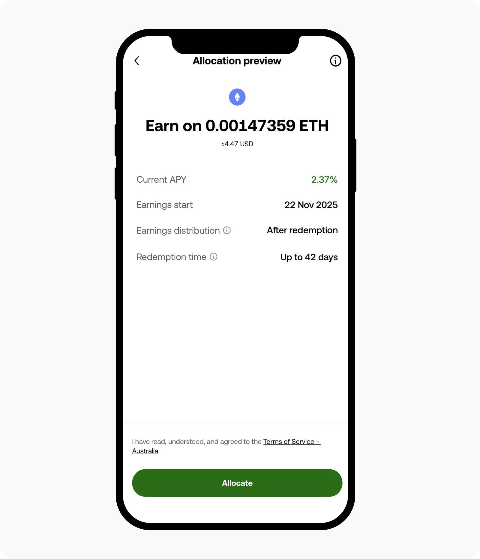 CT-App-Grow-AU on-chain earn4