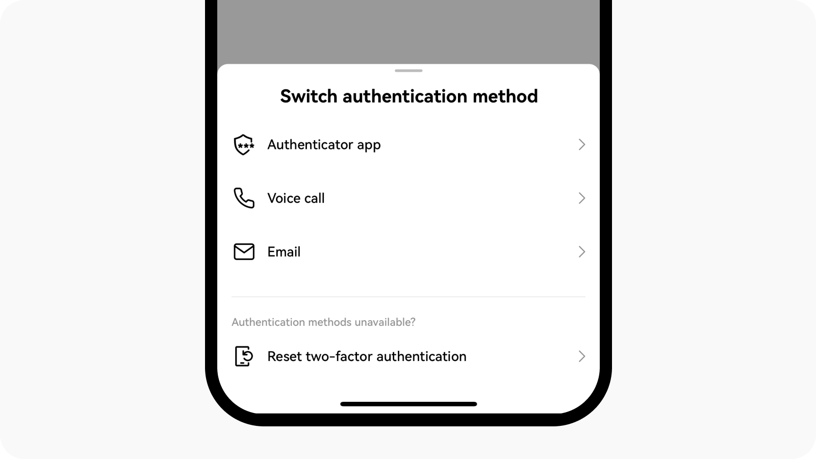 Select other authentication method on OKX app