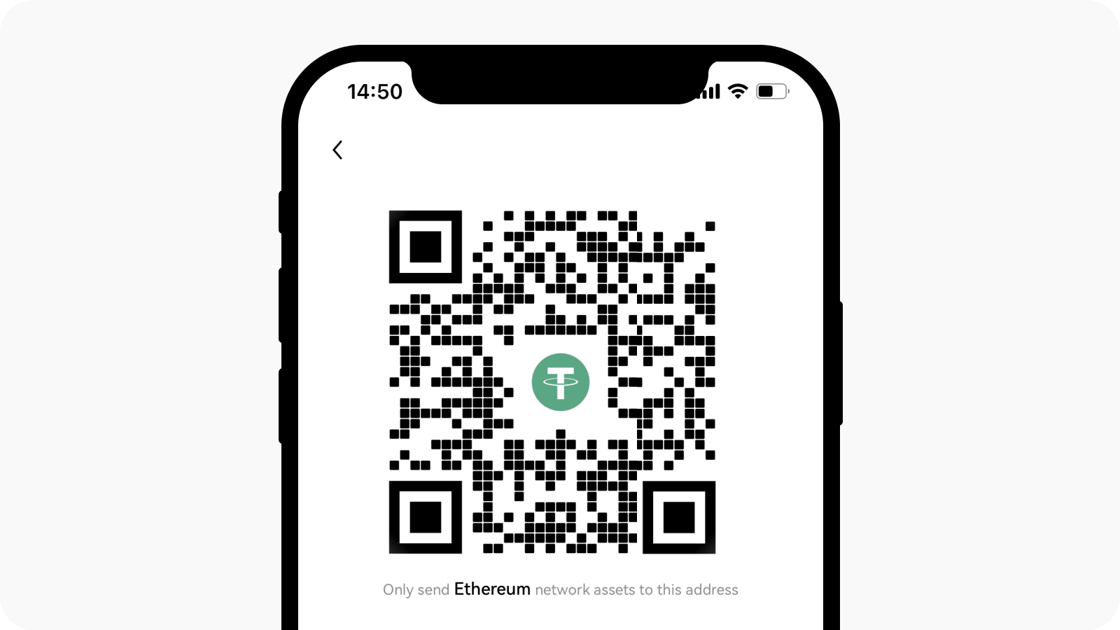 Scan QR code to receive crypto on OKX app