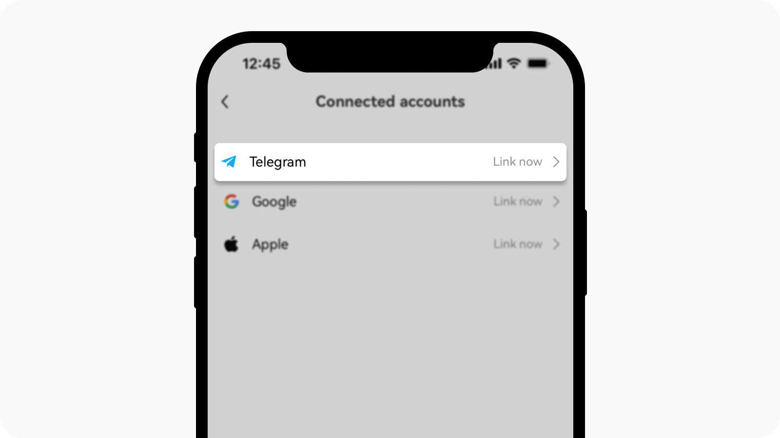 Select link now to link your Telegram app