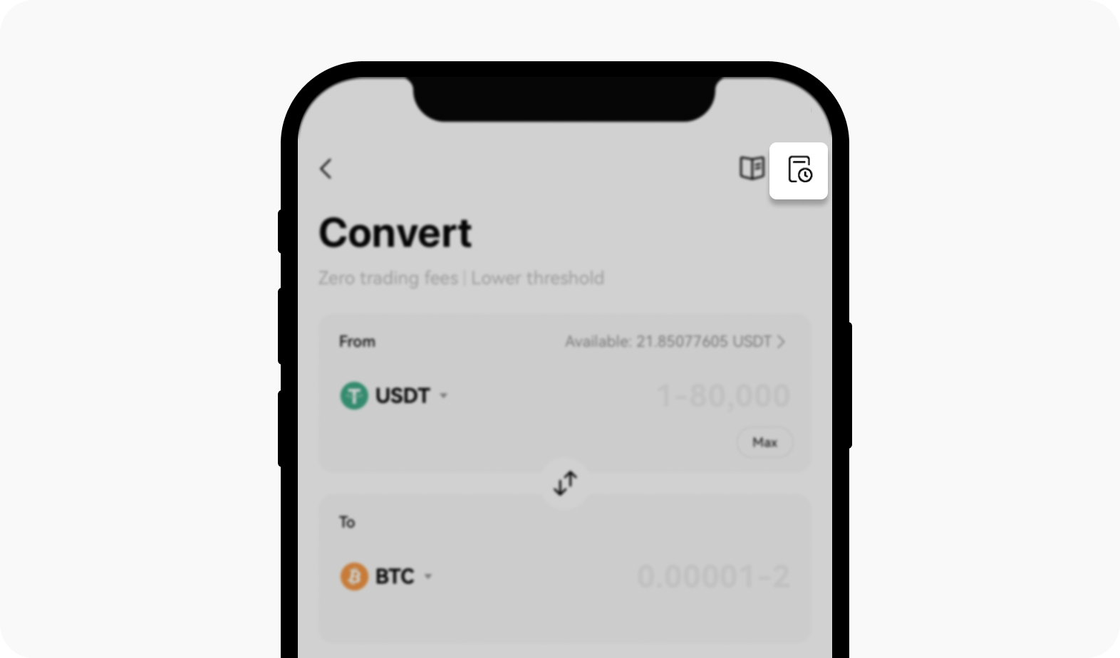 CT-app-check convert transaction history