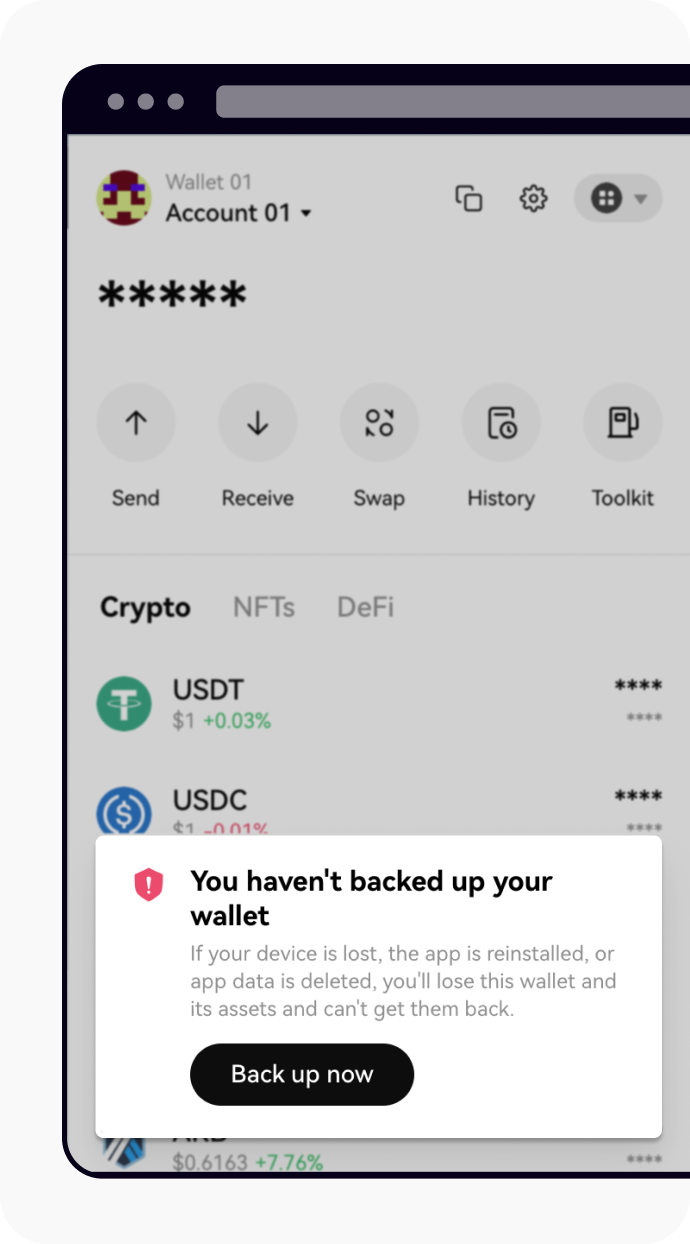 Backup wallet after create new Web3 wallet on web extension