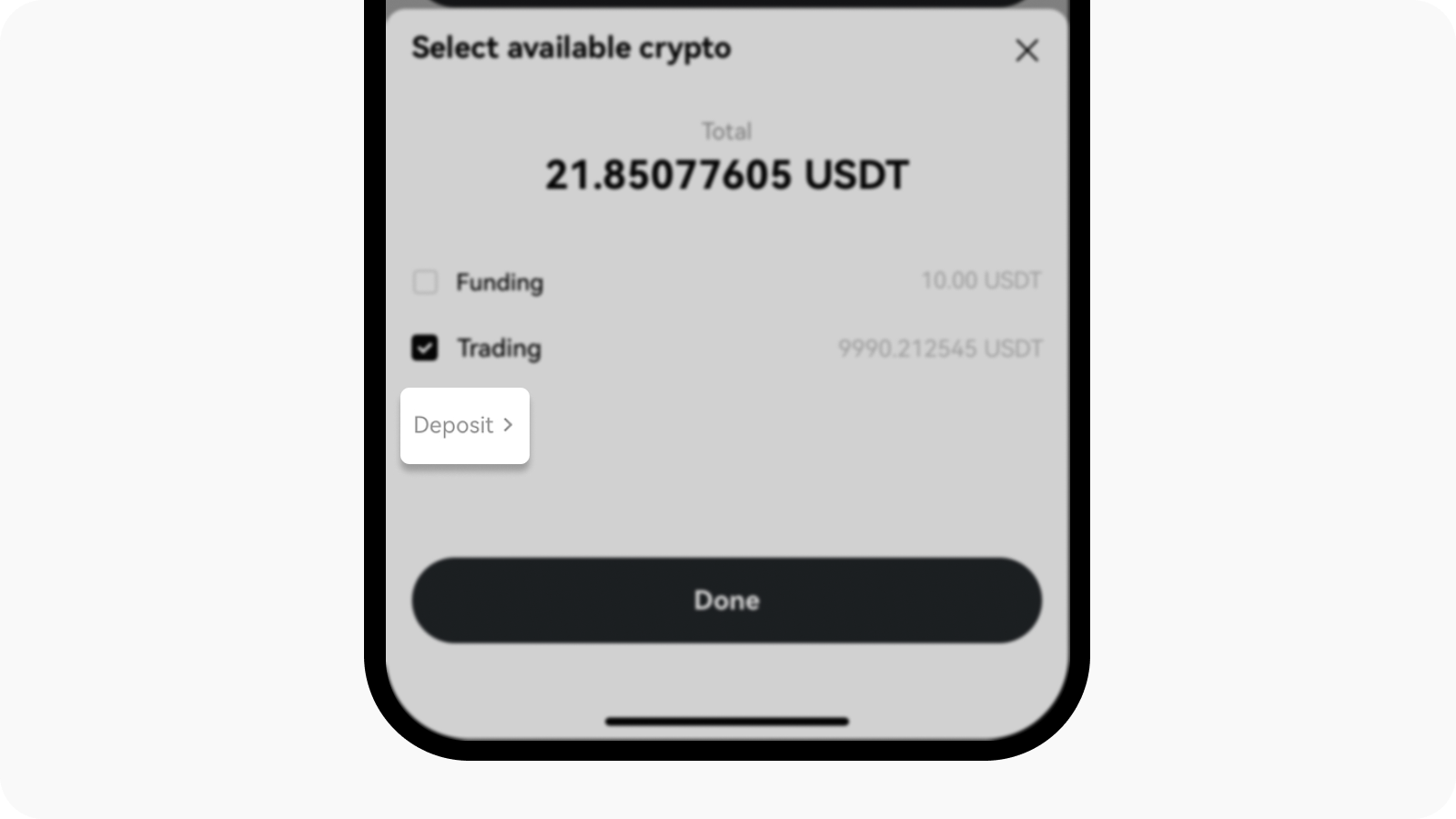 CT-app-deposit crypto to complete convert