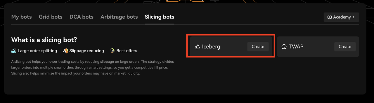 Iceberg orders trading bot