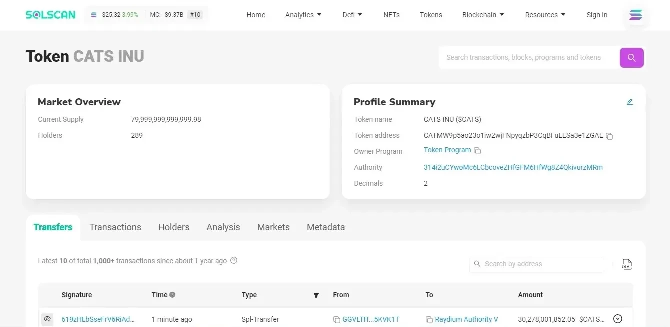 Solscan contract search