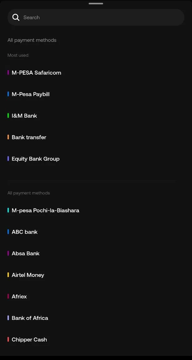 [Screenshot 4: Add Payment Method page (mobile money, bank transfer, fintech options)]