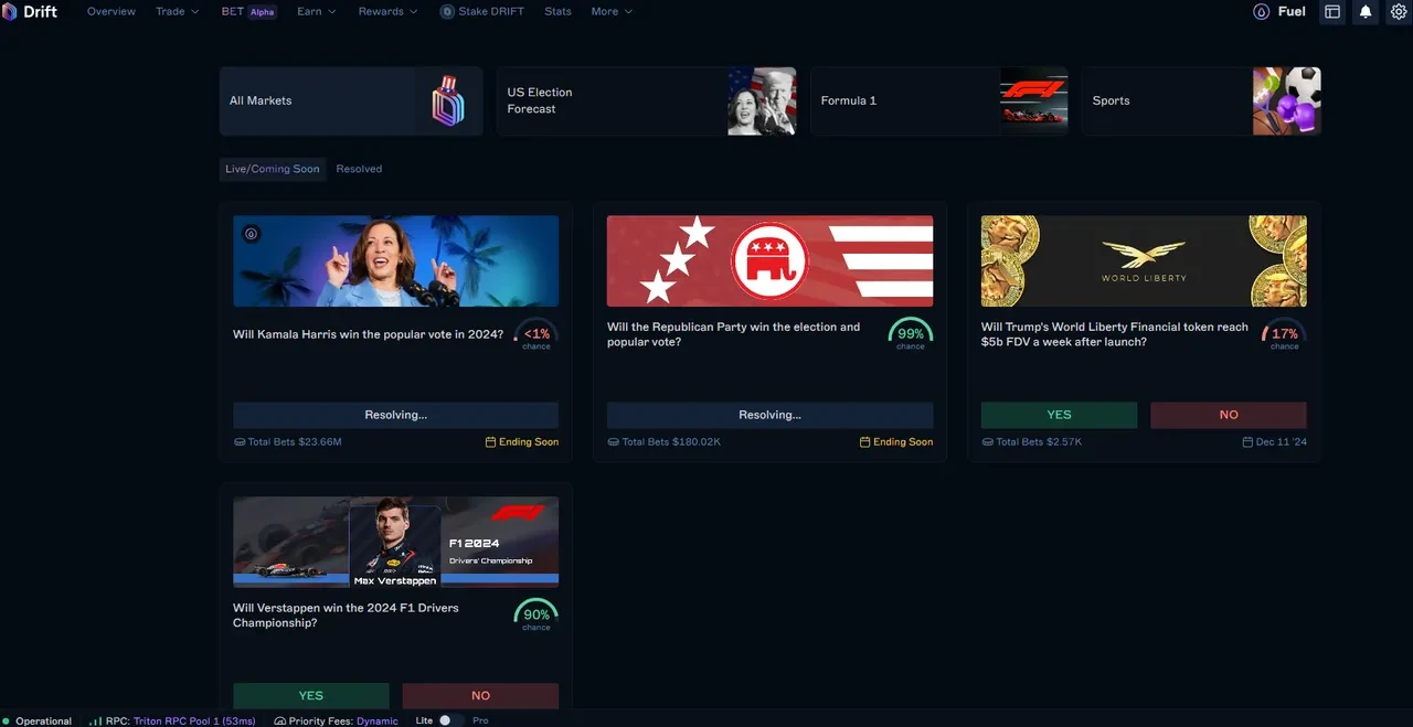 Drift feature bet