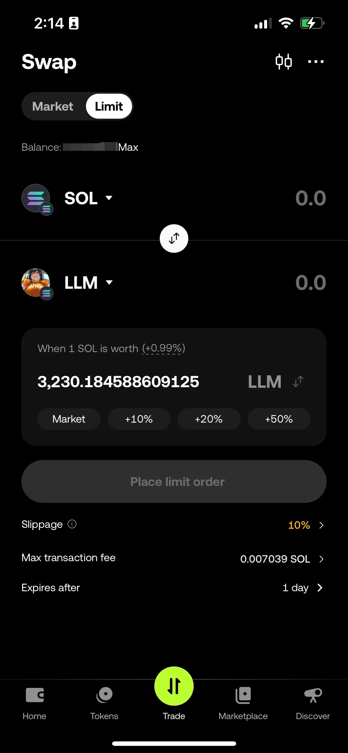 sol limit order 1