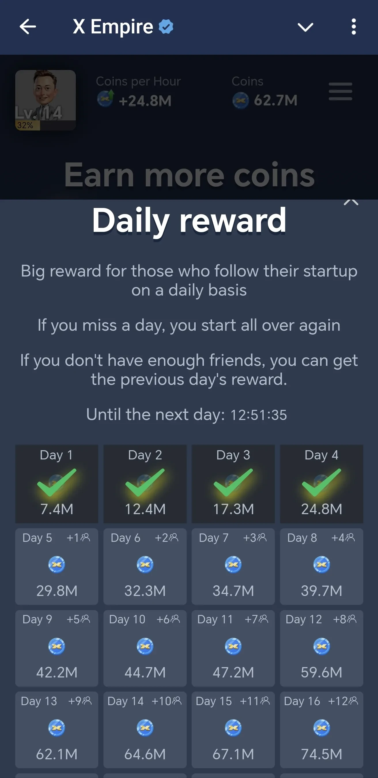 X Empire daily reward
