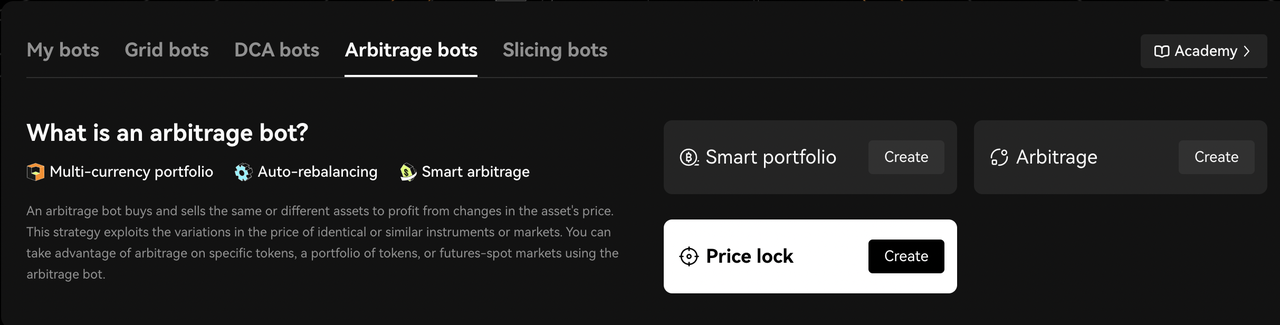 Price lock trading bot