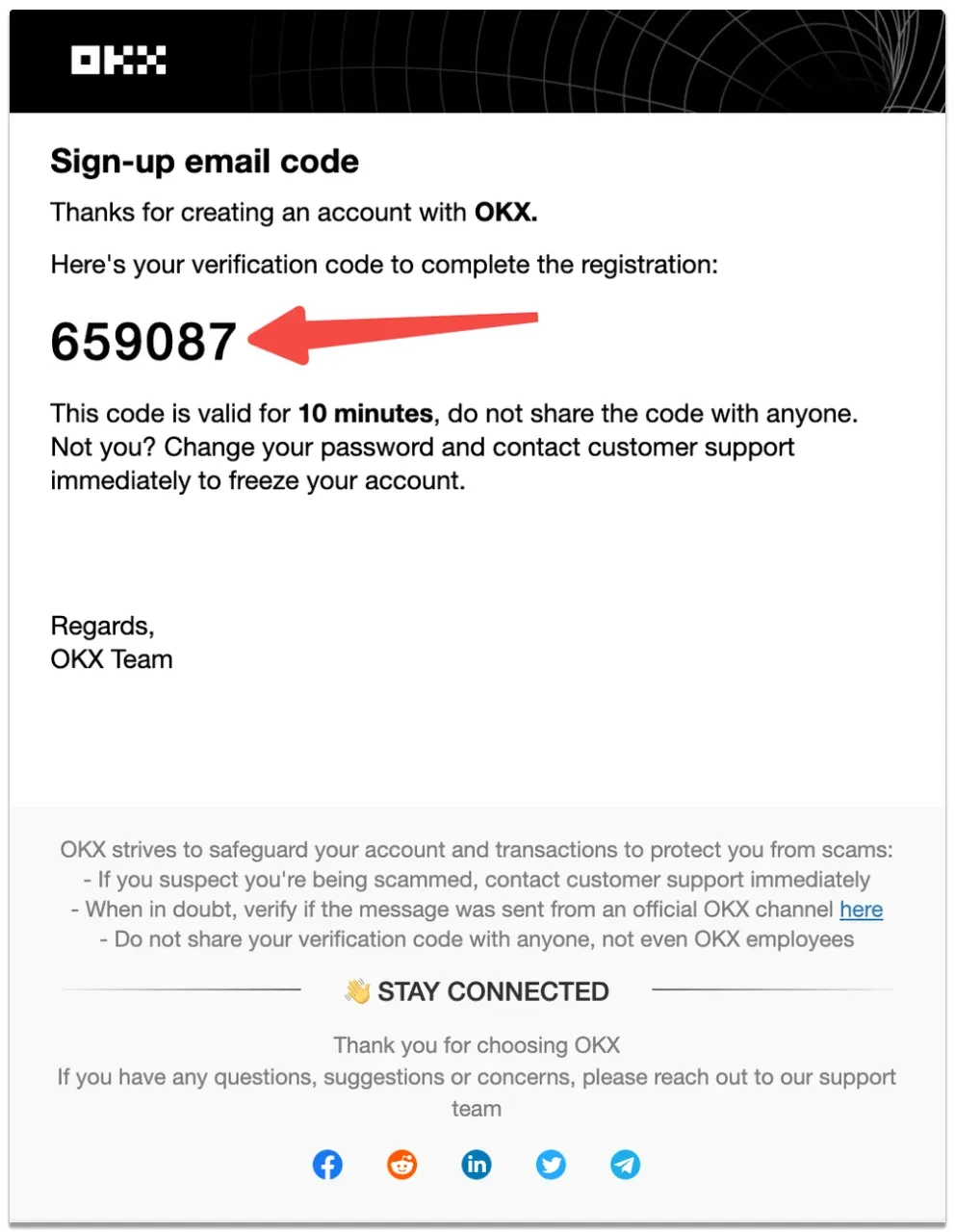 Check your email for the registration verification code