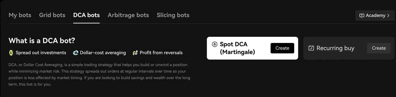 Spot DCA (Martingale) bot συναλλαγών