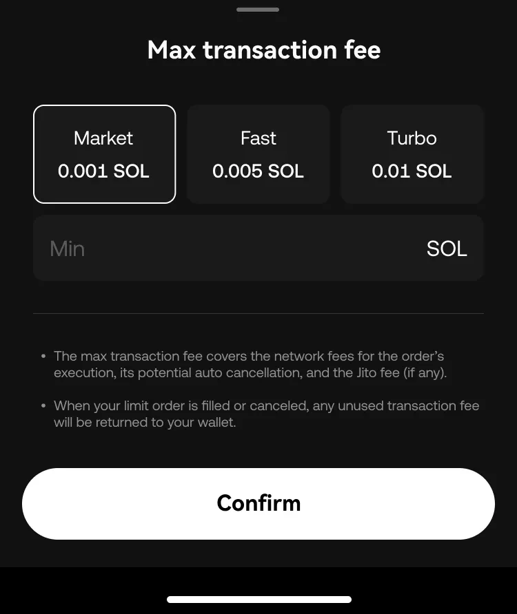 sol limit order