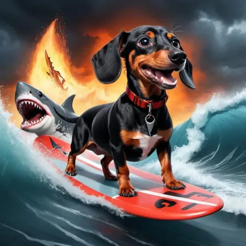 Lovely Sharknado Dachshund #1