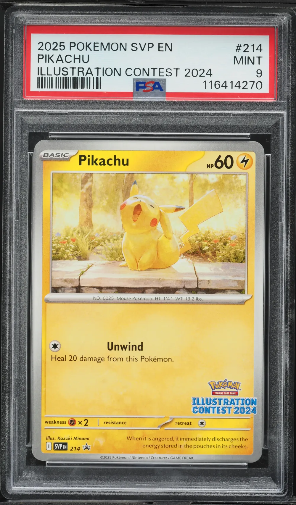 2025 #214 Pikachu PSA 9 Svp EN-S