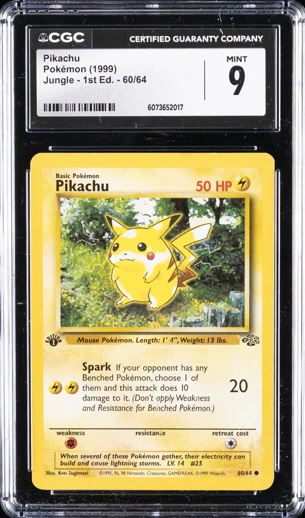 1999 #60 Pikachu 1st Edition CGC