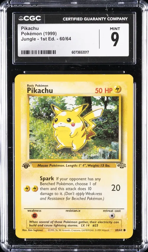 1999 #60 Pikachu 1st Edition CGC