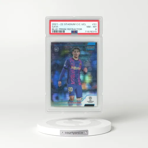 2022 Stadium C/C UCL #31 Gavi - Blue Prizm Refractor (PSA 8 NM-MT)