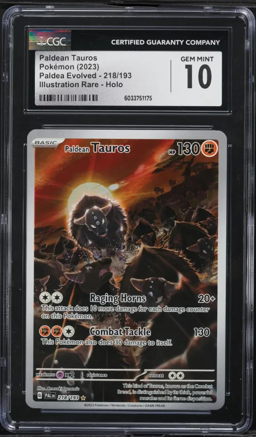 2023 #218 Paldean Tauros CGC 10 