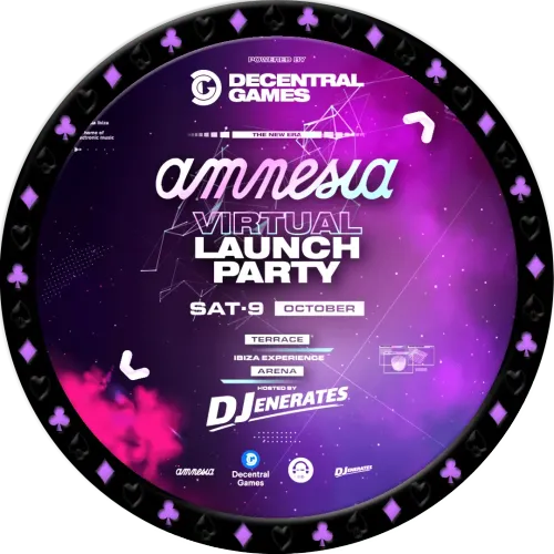 Decentral Games' Presents Amnesia SuperClub Virtual Launch Party - October 9th #2075516