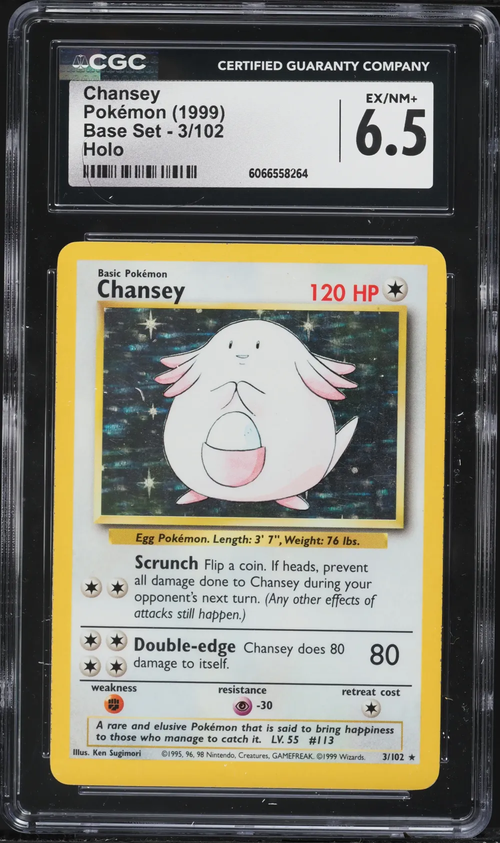 1999 #3 Chansey-Holo CGC 6.5 Gam