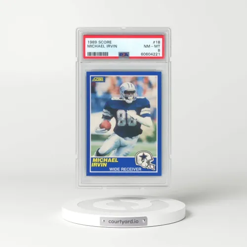 1989 Score #18 Michael Irvin (PSA 8 NM-MT)
