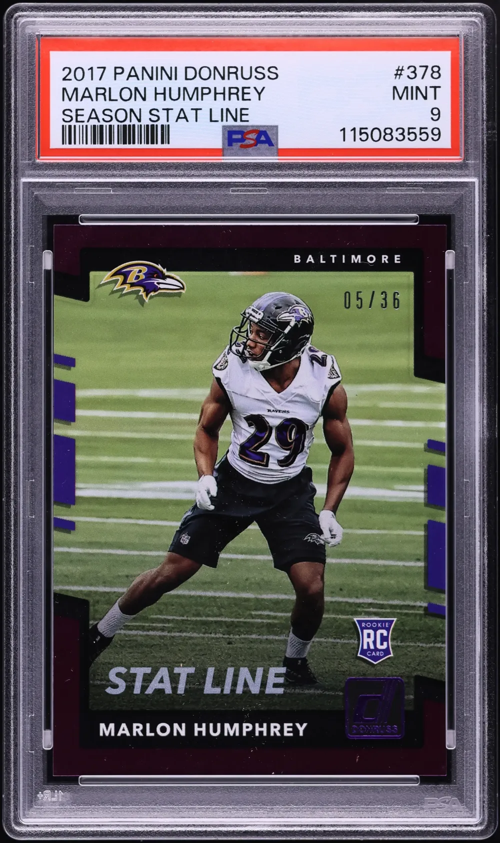 2017 #378 Marlon Humphrey PSA 9 
