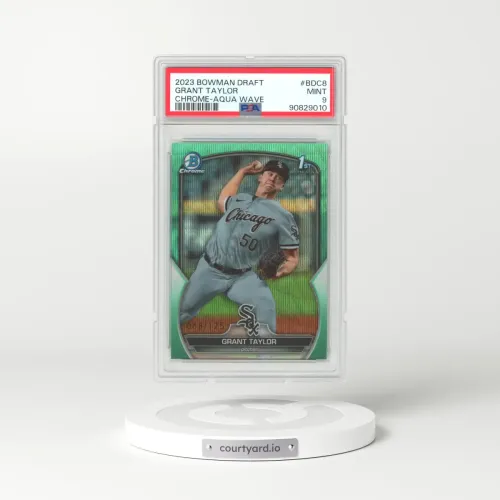 2023 Bowman Draft #BDC8 Grant Taylor - Chrome-Aqua Wave (PSA 9 MINT)