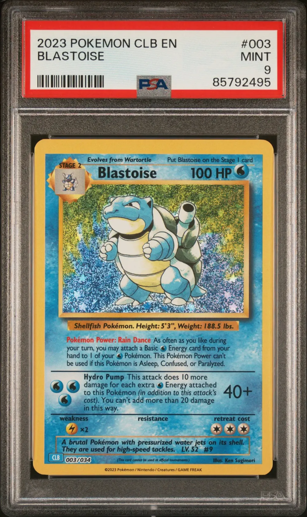 2023 #003 Blastoise PSA 9 Clb-Tr