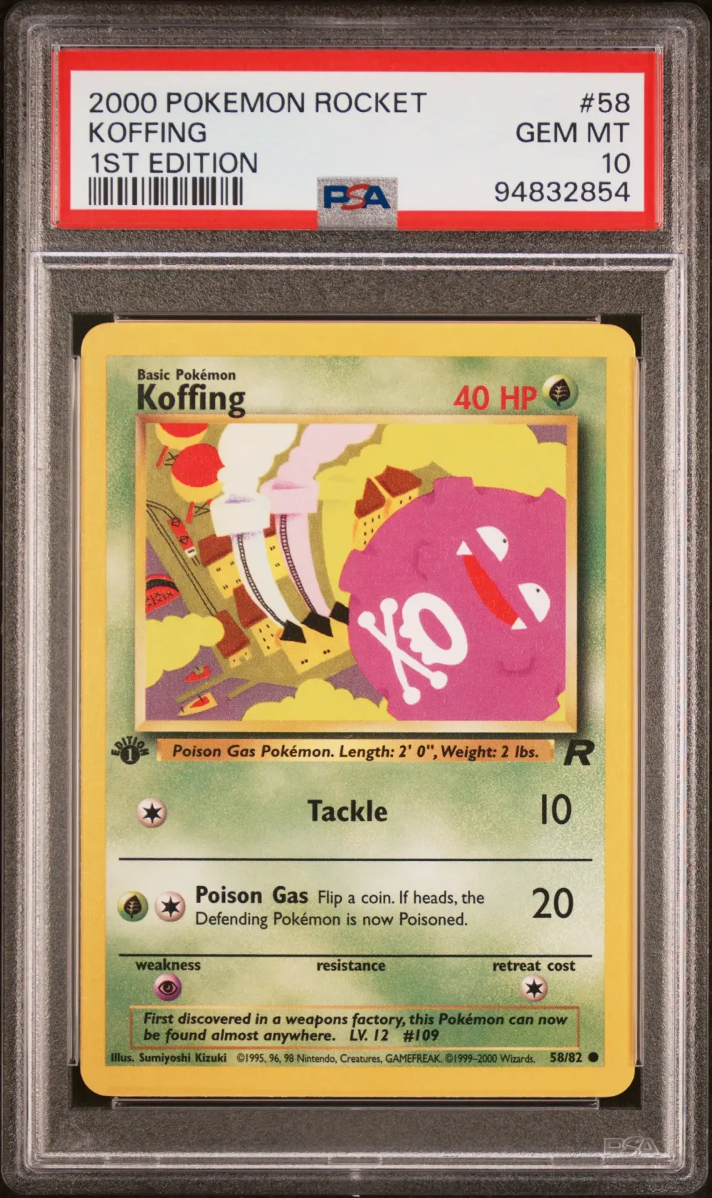 2000 #58 KOFFING PSA 10 POKEMON