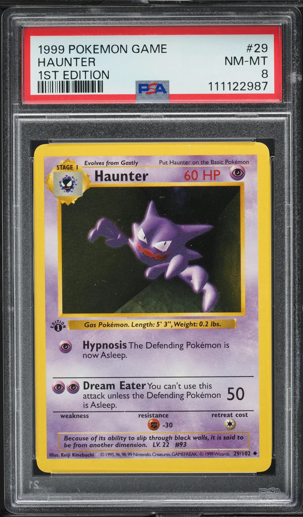 1999 #29 Haunter 1st Edition PSA