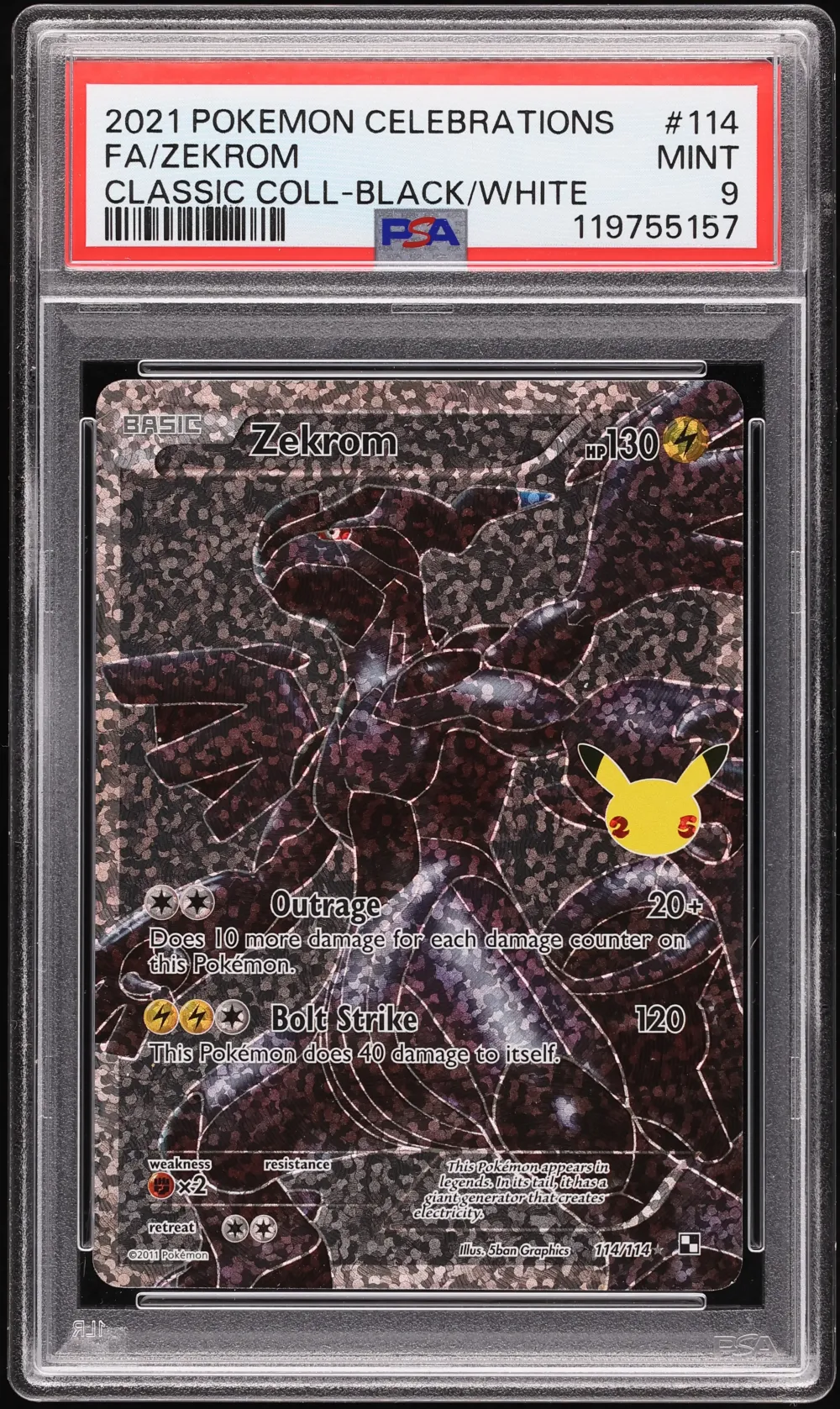 2021 #114 Full Art/Zekrom PSA 9 