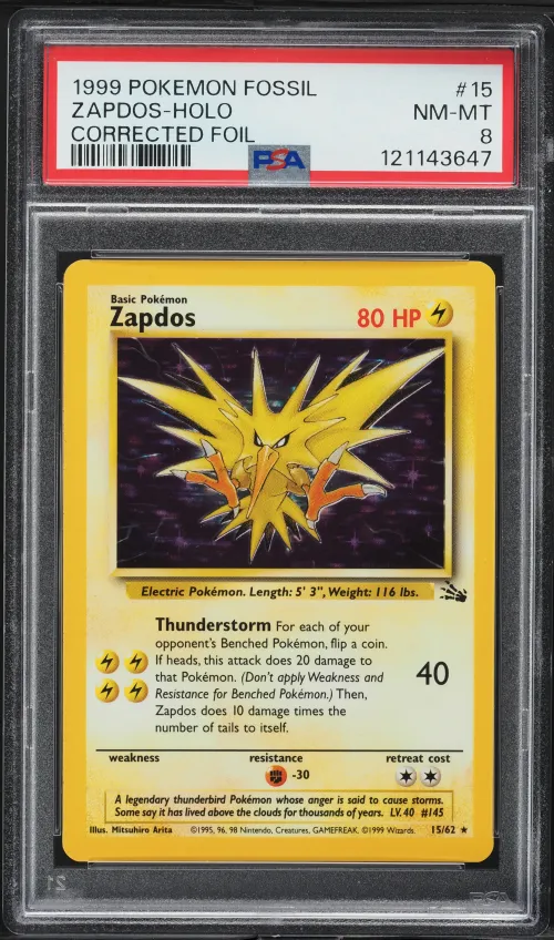 1999 #15 Zapdos-Holo PSA 8 Fossi