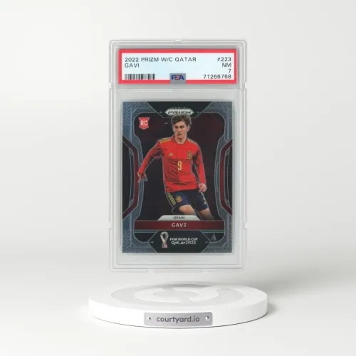 2022 Prizm World Cup #223 Gavi - Qatar (PSA 7 NM)