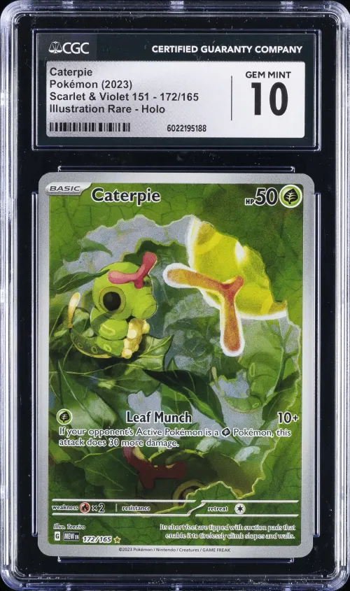 2023 #172 Caterpie CGC 10 Gem Mi