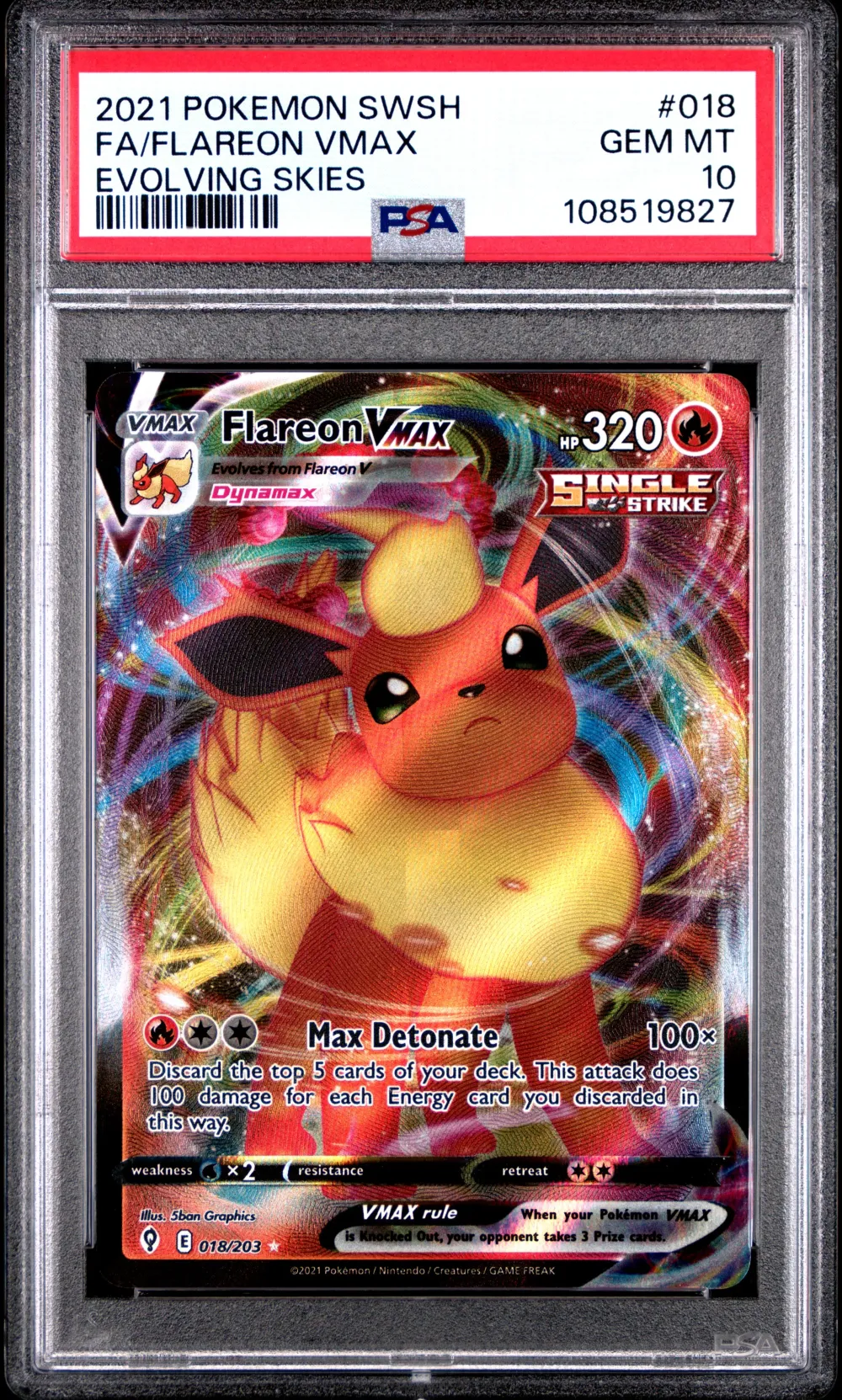 2021 #018 FULL ART/FLAREON VMAX