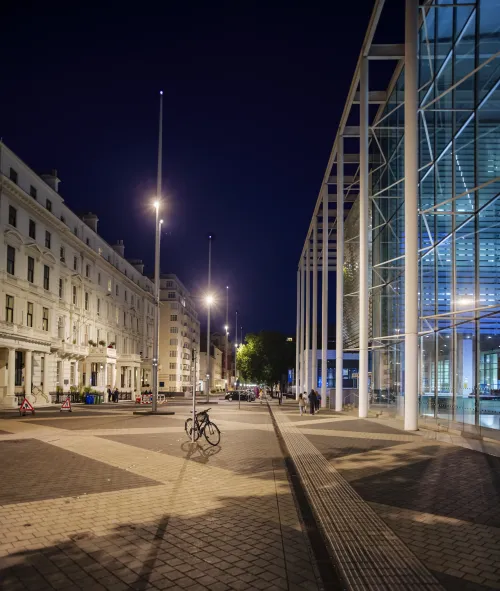 Night view of Exhibition Rd in South Kensington #13