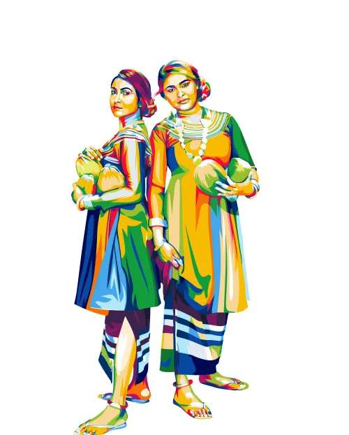 Pop Art, Maldivian Women in Traditional Costume #14