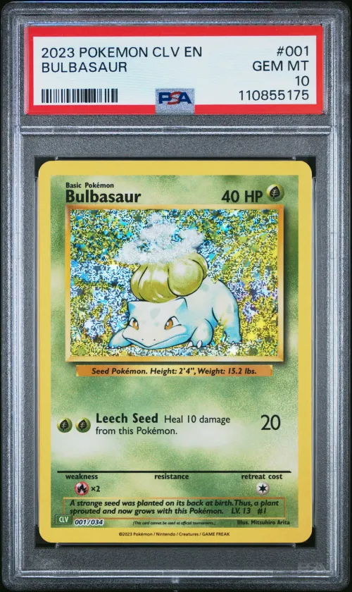 2023 #001 Bulbasaur PSA 10 CLV-T
