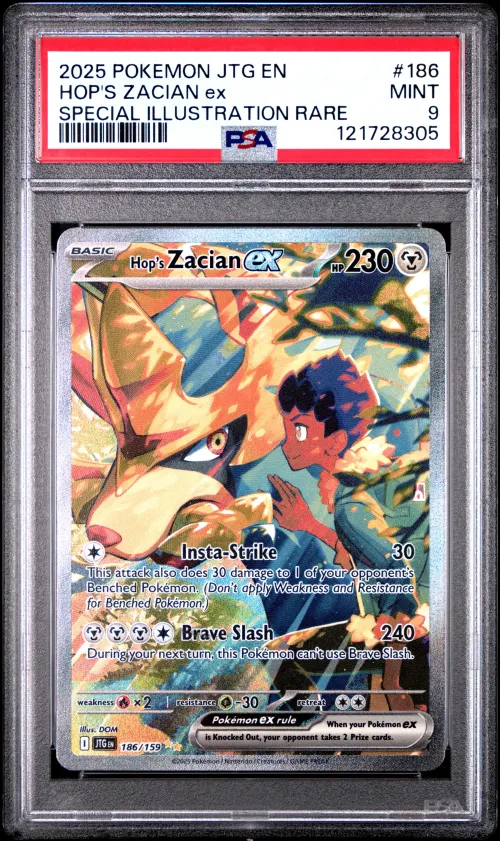 2025 #186 Hop's Zacian EX PSA 9 