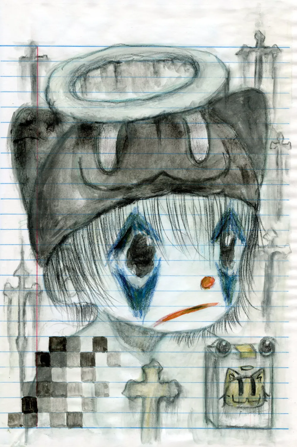 White Angel Clown☆Black Remilia Cat hat☆ #427